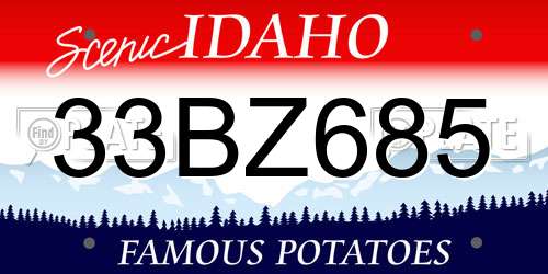 33BZ685 Idaho License Plate
