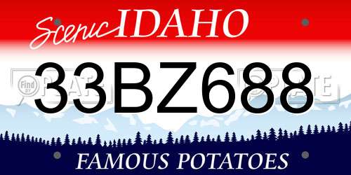 33BZ688 Idaho License Plate