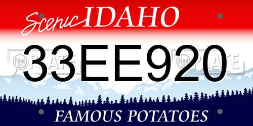 33EE920 Idaho License Plate
