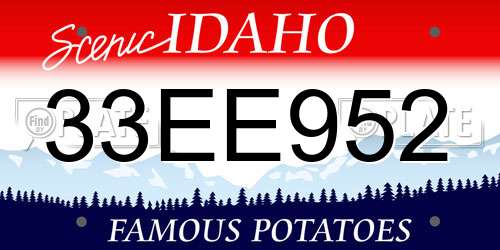 33EE952 Idaho License Plate