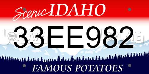 33EE982 Idaho License Plate