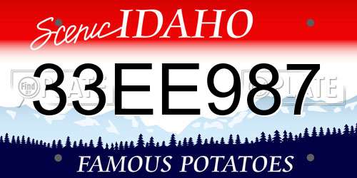 33EE987 Idaho License Plate