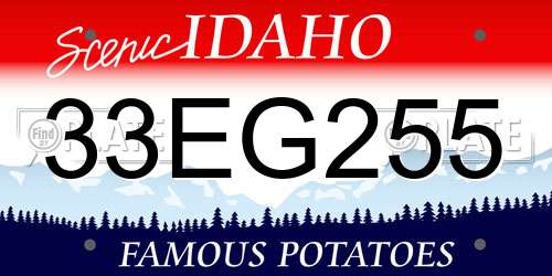 33EG255 Idaho License Plate