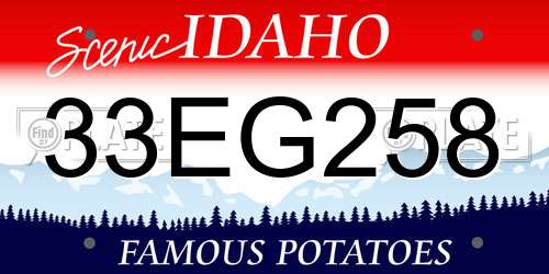 33EG258 Idaho License Plate