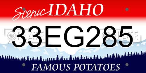 33EG285 Idaho License Plate