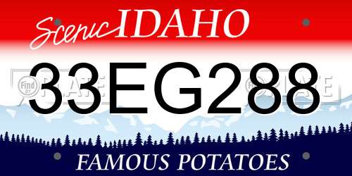 33EG288 Idaho License Plate