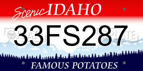 33FS287 Idaho License Plate