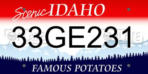 33GE231 Idaho License Plate