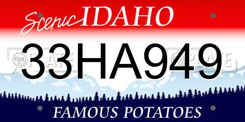 33HA949 Idaho License Plate