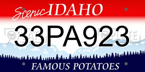 33PA923 Idaho License Plate