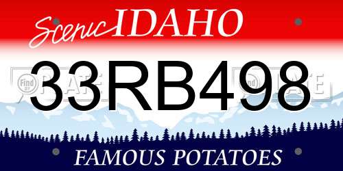 33RB498 Idaho License Plate