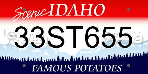 33ST655 Idaho License Plate