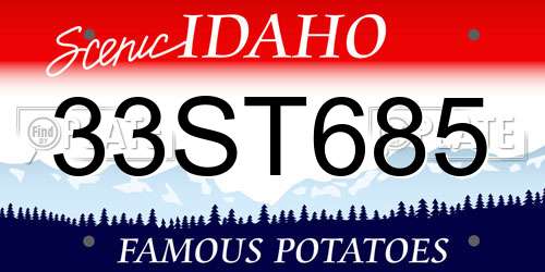 33ST685 Idaho License Plate
