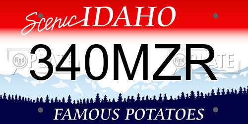 340MZR Idaho License Plate