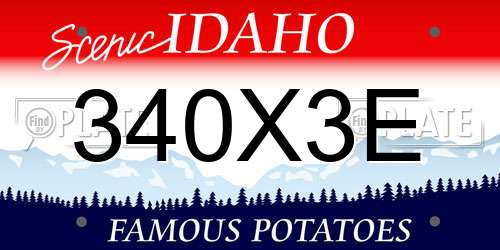 340X3E Idaho License Plate