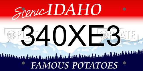 340XE3 Idaho License Plate
