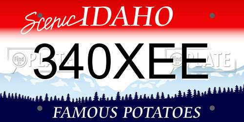 340XEE Idaho License Plate