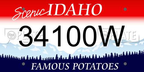 34100W Idaho License Plate