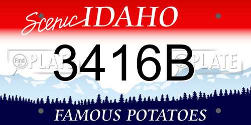 3416B Idaho License Plate