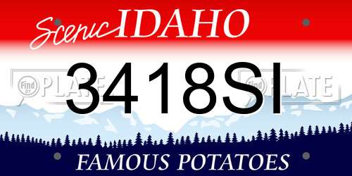 3418SI Idaho License Plate