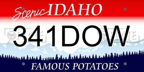 341DOW Idaho License Plate