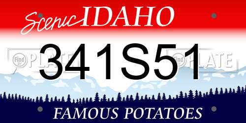 341S51 Idaho License Plate