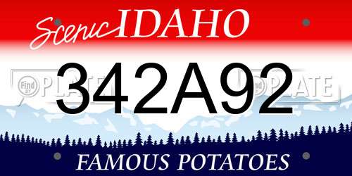 342A92 Idaho License Plate