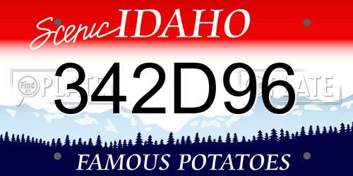 342D96 Idaho License Plate