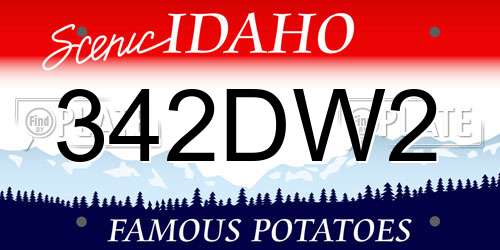 342DW2 Idaho License Plate