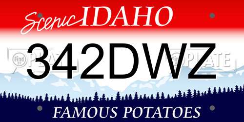 342DWZ Idaho License Plate