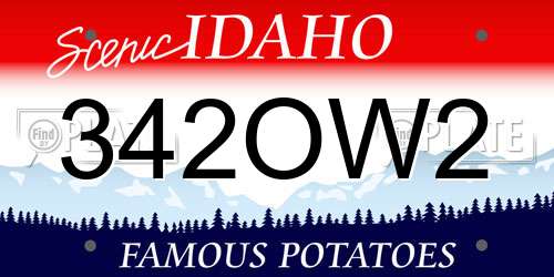 342OW2 Idaho License Plate