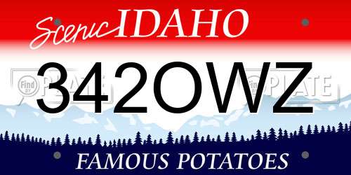 342OWZ Idaho License Plate