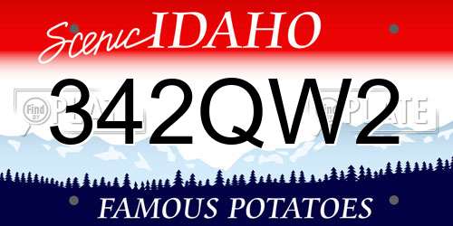 342QW2 Idaho License Plate