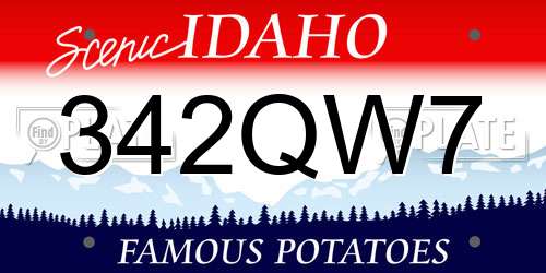 342QW7 Idaho License Plate