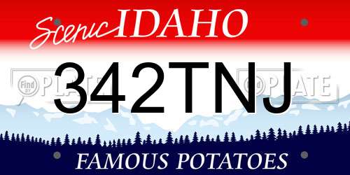 342TNJ Idaho License Plate