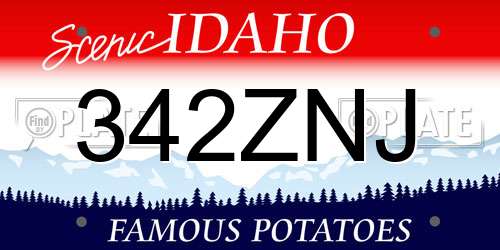 342ZNJ Idaho License Plate