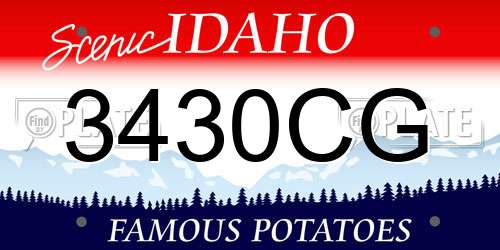 3430CG Idaho License Plate