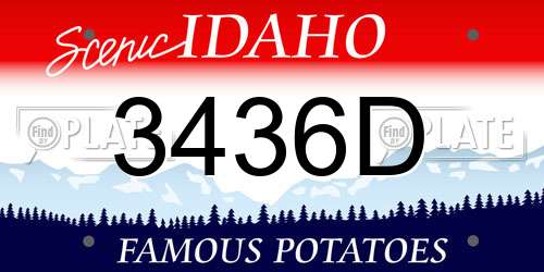 3436D Idaho License Plate