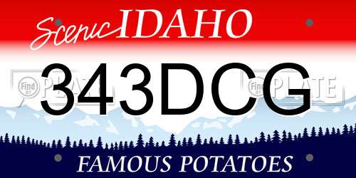 343DCG Idaho License Plate