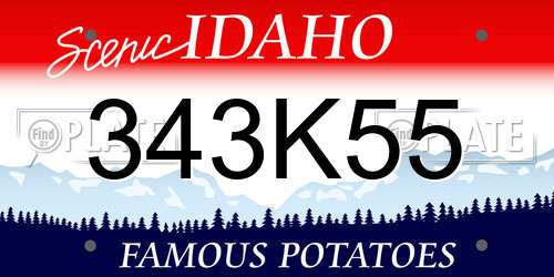 343K55 Idaho License Plate