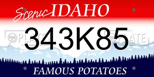 343K85 Idaho License Plate