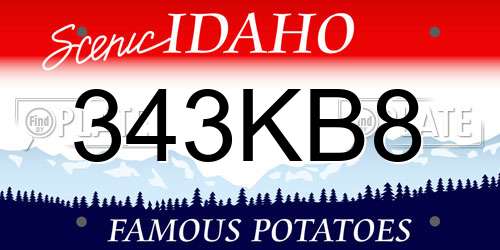 343KB8 Idaho License Plate