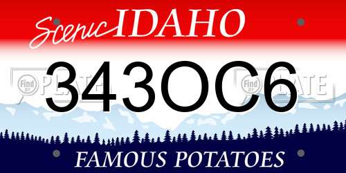 343OC6 Idaho License Plate