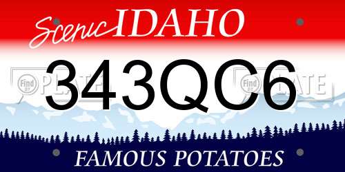 343QC6 Idaho License Plate