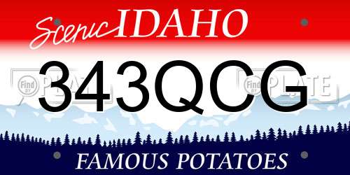 343QCG Idaho License Plate
