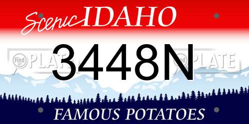 3448N Idaho License Plate