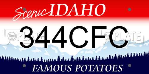 344CFC Idaho License Plate