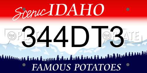 344DT3 Idaho License Plate