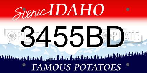 3455BD Idaho License Plate