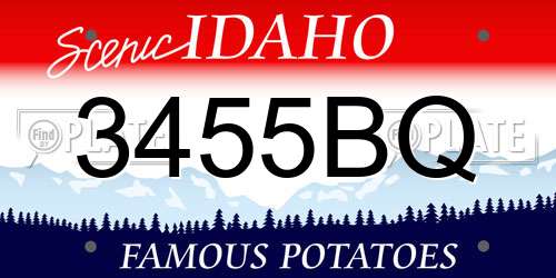 3455BQ Idaho License Plate